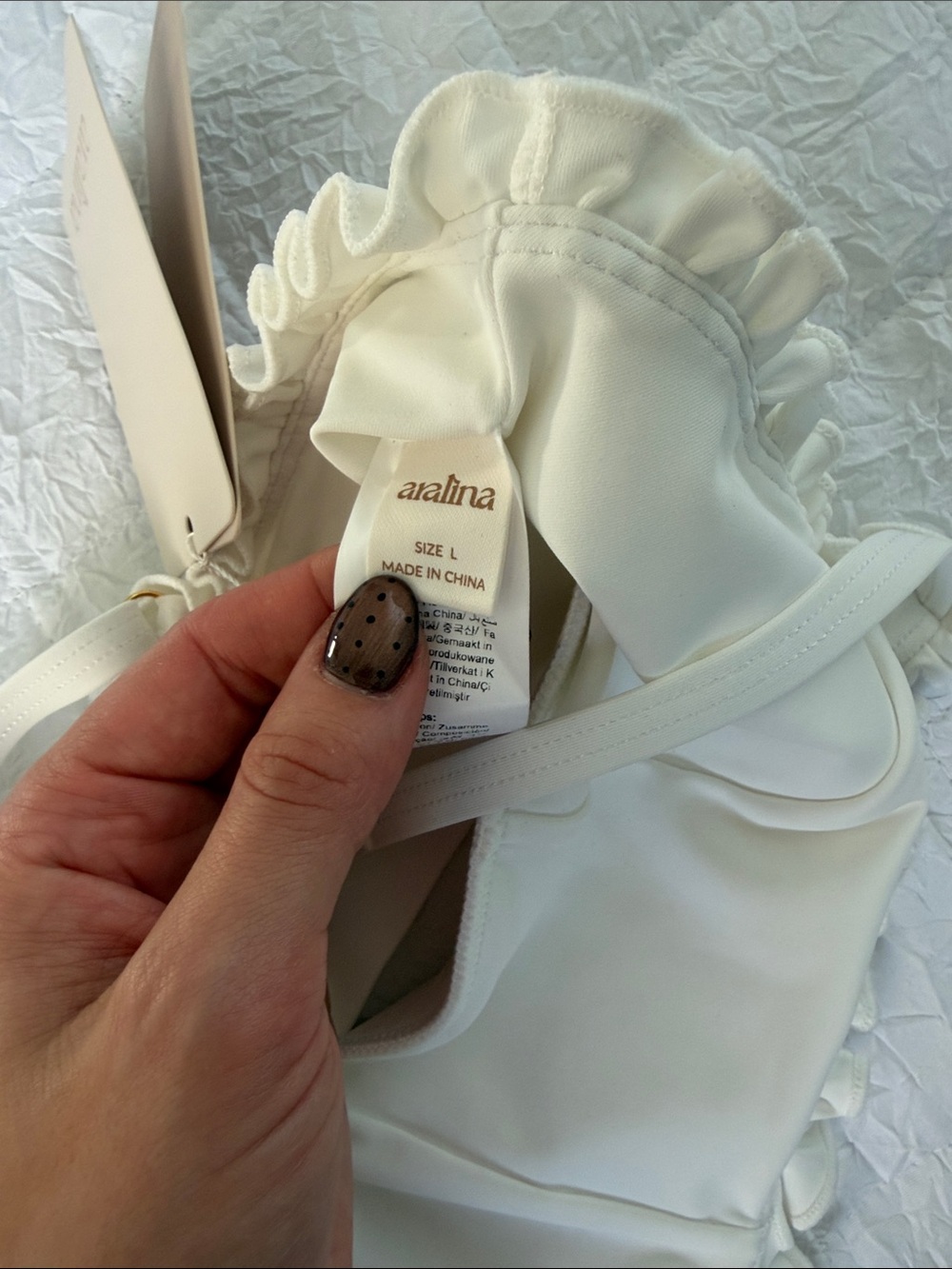 Ivory Ruffle-Trim Activewear Set - Picture 4 of 6